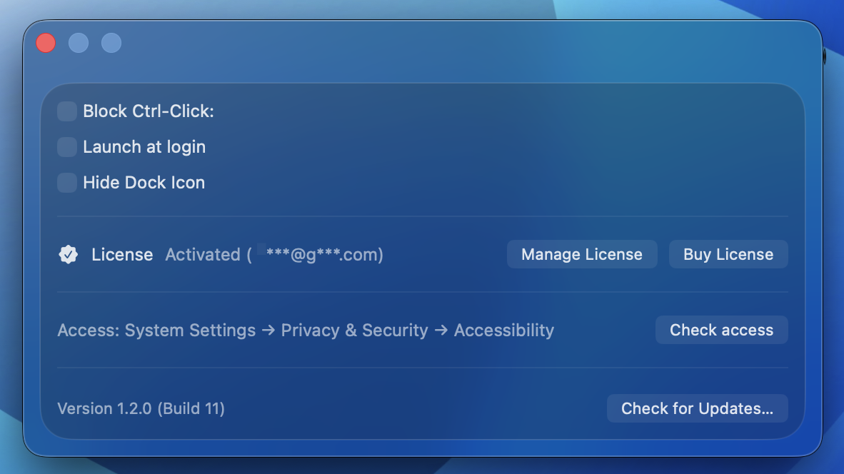 ByeCtrlClick v1.2.0 – What's new screenshot