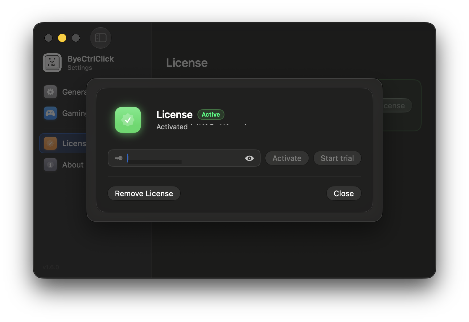 ByeCtrlClick v1.6.0 – Screenshot